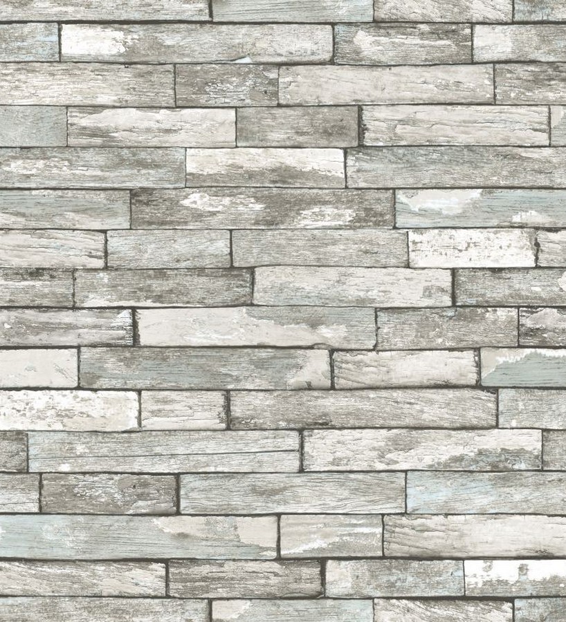 Papel pintado ladrillo de madera gris claro minimalista  Kenwood 8381