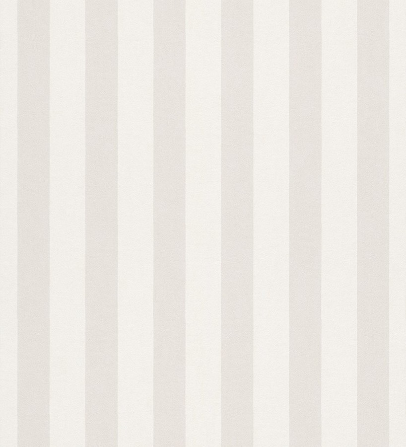 Papel pintado rayas infantiles bicolor gris claro y blanco Raya Alhena 8710