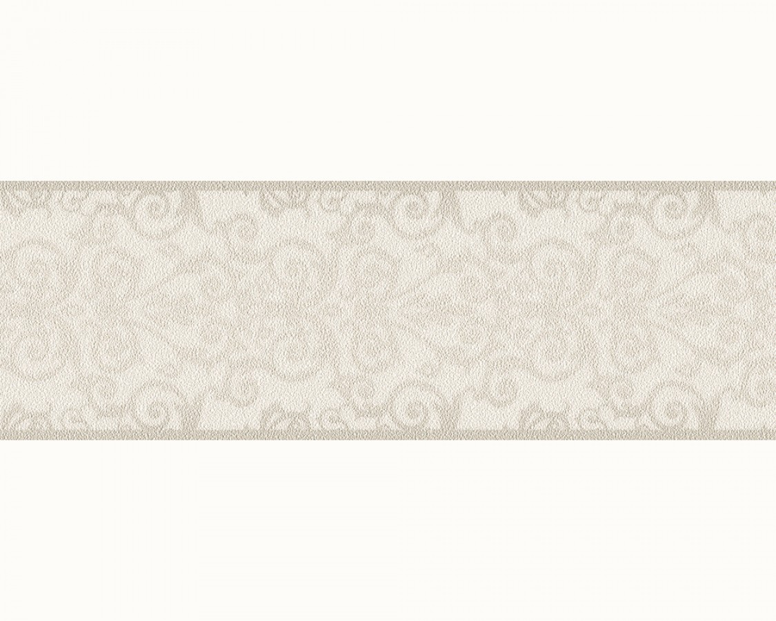 Cenefa damasco gris perla metalizado y blanco Saltanis 453407