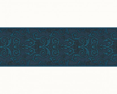Cenefa damasco barroco azul cobalto fondo oscuro Saltanis 453410