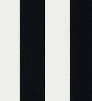 Papel pintado de rayas anchas negro fondo blanco Raya Cervantes 421630