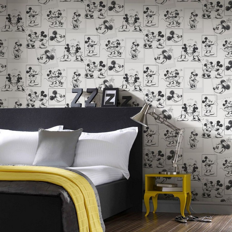 Gimnasio consola pérdida Papel pintado - Romantic Mickey 120083