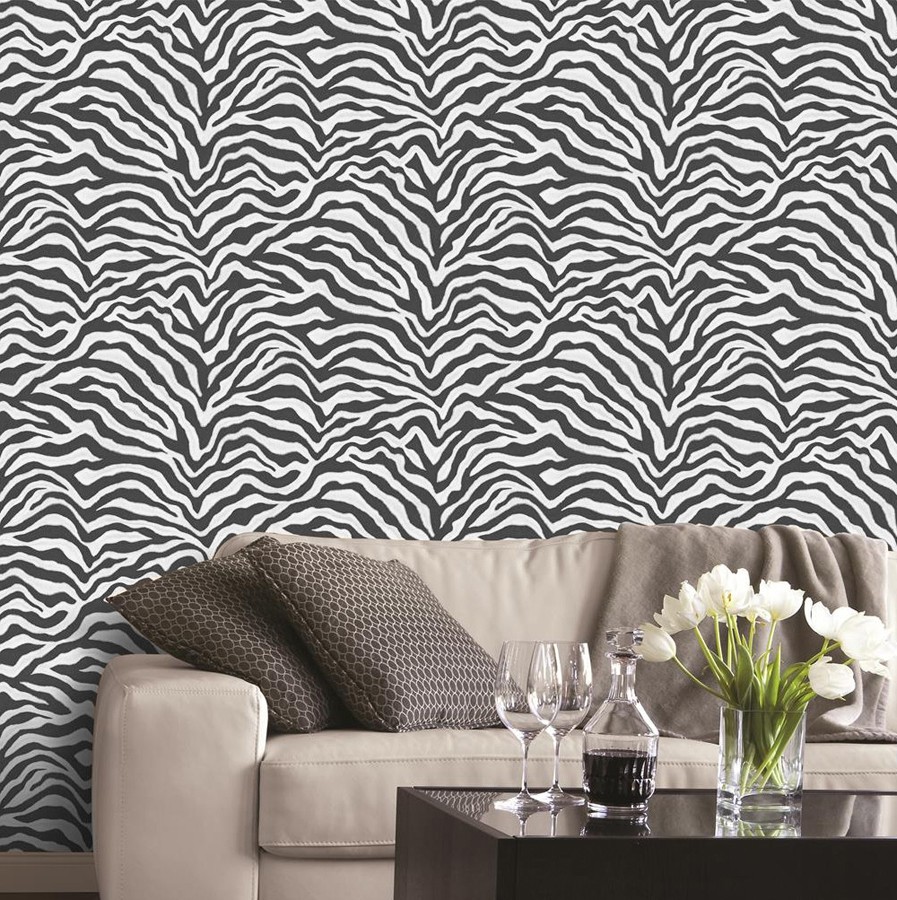 papel adhesivo pared - Imagen del rostro de una cebra para decoración