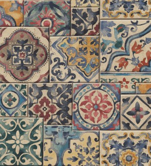 Papel pintado azulejos sevillanos estilo arabesco Provenza 121268