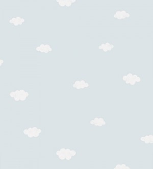 Papel pintado nubes infantiles de acuarela fondo celeste aguamarina Baby Clouds 232123