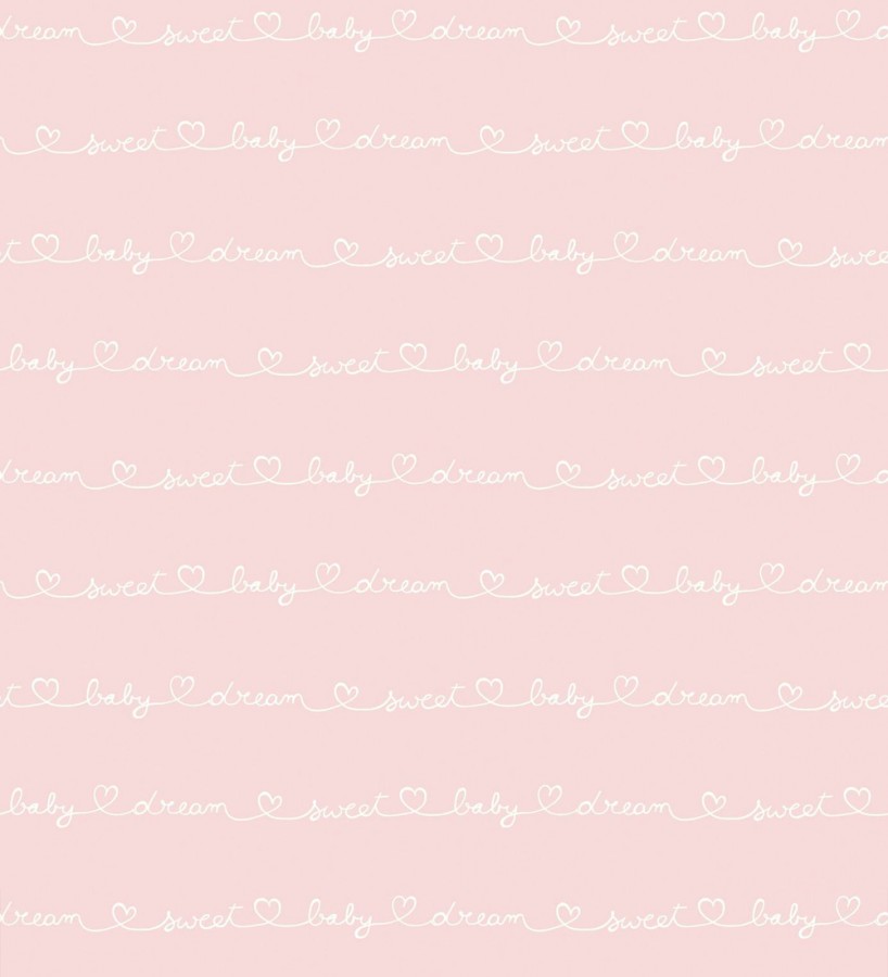 Papel pintado letras manuscritas con corazones fondo rosa claro Briana 232143