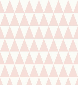 Papel pintado triángulos blanco y rosa estilo nórdico Nordem Mountains 676917