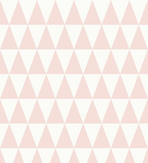 Papel pintado triángulos blanco y rosa estilo nórdico Nordem Mountains 676917