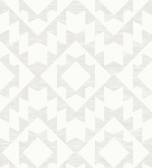 Papel pintado geométrico nórdico gris claro y blanco Nordem Kingdom 676920