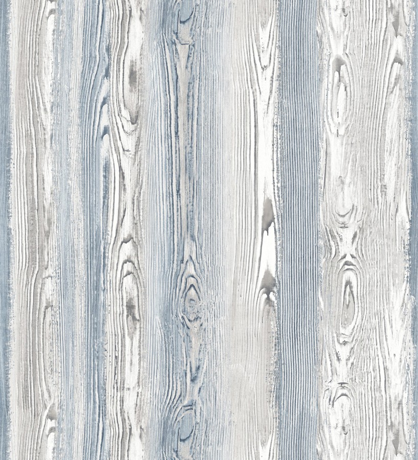 Papel pintado madera veteada azul y blanco Balkan Hills 676983