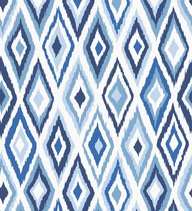 Papel pintado rombos modernos tonos azules estilo nórdico Scandinavian Folk 676991