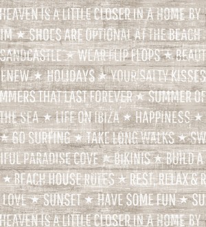 Papel pintado palabras positivas fondo pardo Life on Ibiza 676997