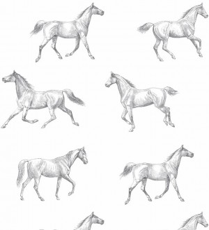 Papel pintado caballos de Glasgow fondo blanco Glasgow Horses 677026