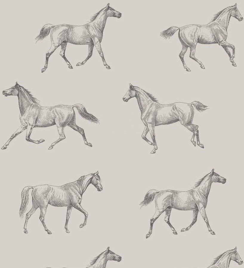 Papel pintado caballos de Glasgow fondo gris Glasgow Horses 677027