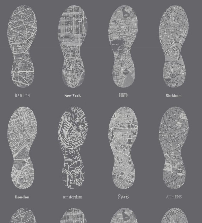 Papel pintado mapas de huellas fondo gris oscuro World Footprints 677039