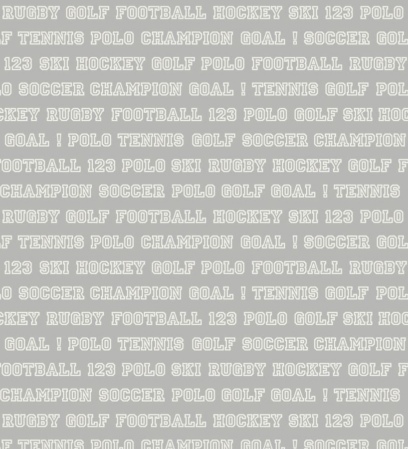 Papel pintado nombres de deportes fondo gris claro Champion Goal 677050