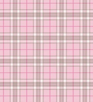 Papel pintado cuadros escoceses tonos rosas Truman 677056