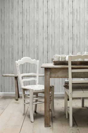 Papel pintado listones de madera pequeños estilo nórdico Algarve Beach 677064