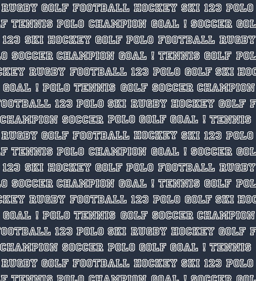 Papel pintado nombres de deportes fondo azul marino Champion Goal 677078