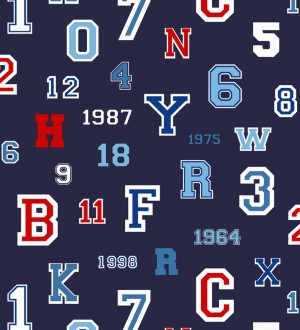 Papel pintado letras y números de equipos deportivos Team Numbers 677079