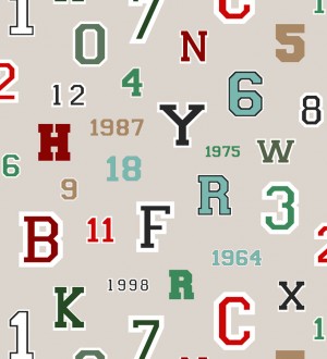 Papel pintado letras y números de equipos deportivos Team Numbers 677082
