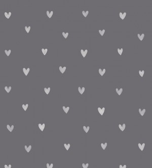 Papel pintado corazones blancos fondo gris oscuro Magic Hearts 677198