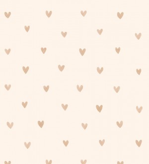 Papel pintado corazones marrones fondo beige Magic Hearts 677238