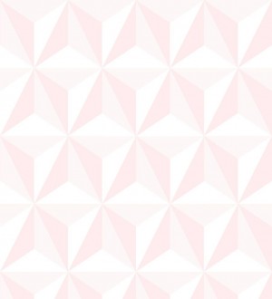Papel pintado geométrico 3D rosa y blanco Iceland Sky 3D 677349