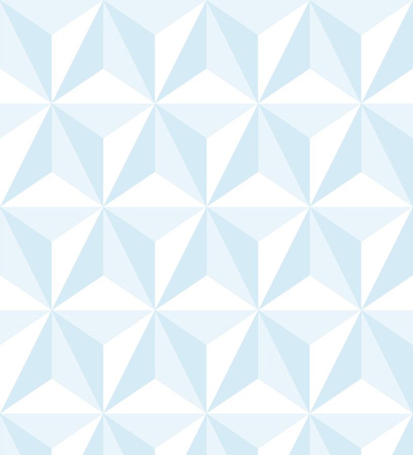 Papel pintado geométrico 3D azul y blanco Iceland Sky 3D 677350