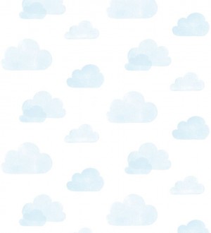 Papel pintado nubes infantiles celestes fondo blanco Dream Sky 677368