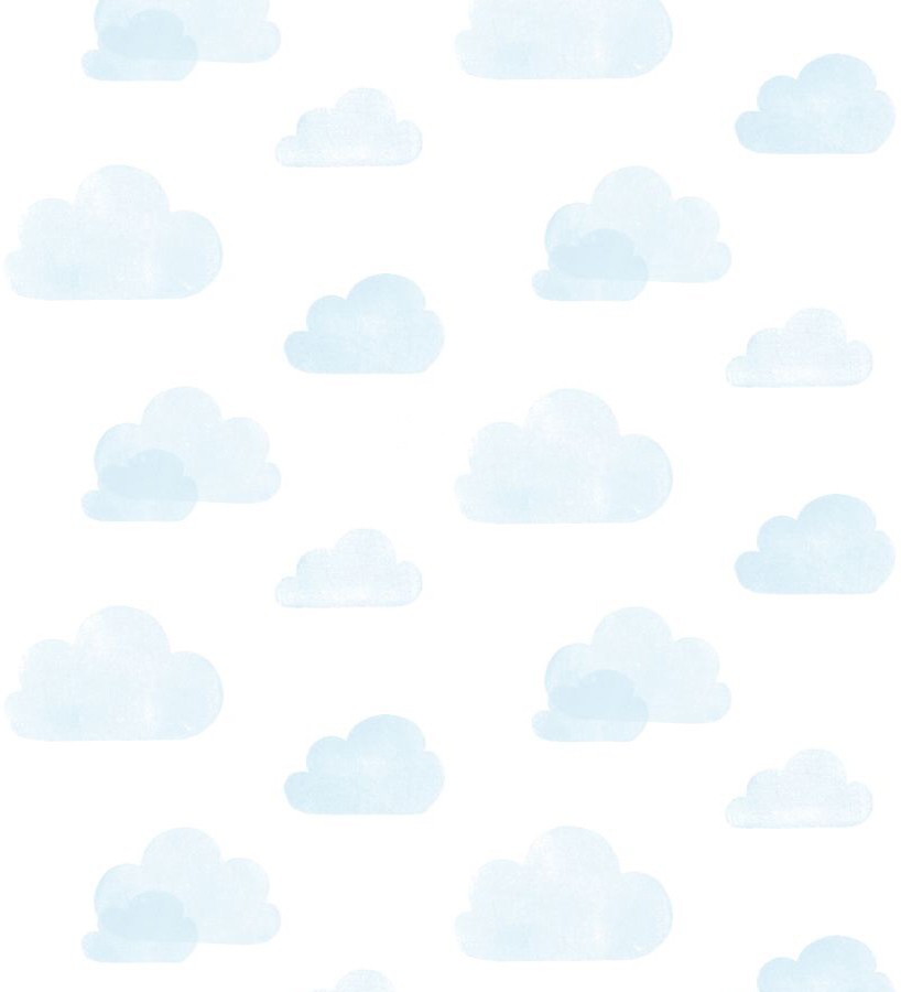 Papel pintado nubes infantiles celestes fondo blanco Dream Sky 677368
