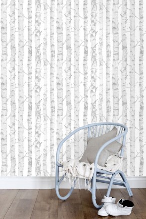 Papel pintado troncos de árboles estilo nórdico Baltic Hills 677382