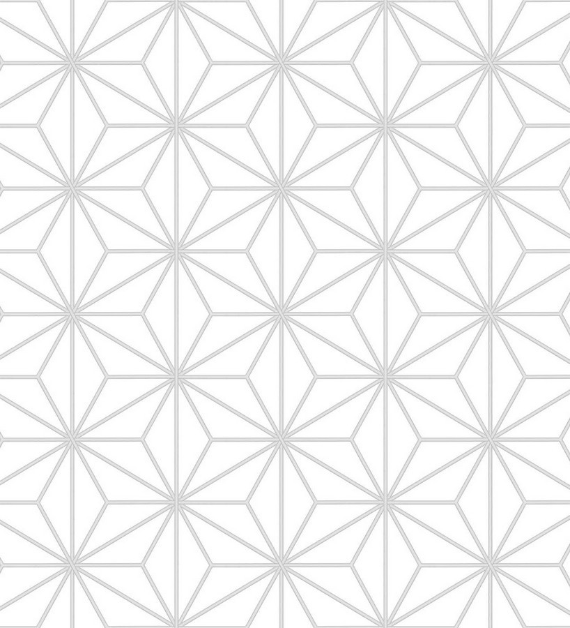 Papel pintado geométrico moderno blanco y gris claro Antares Cosmic 125822