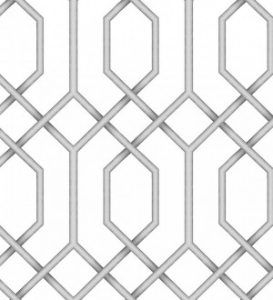 Papel pintado celosía geométrica gris estilo moderno Hexagon Modern 125830