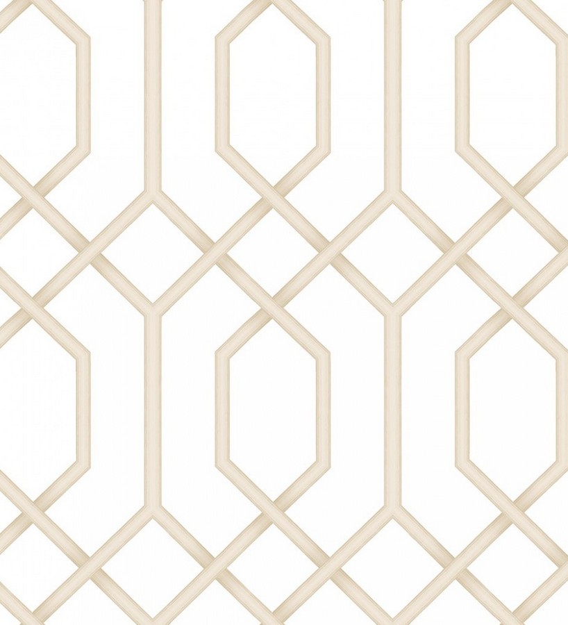 Papel pintado celosía geométrica beige estilo moderno Hexagon Modern 125831