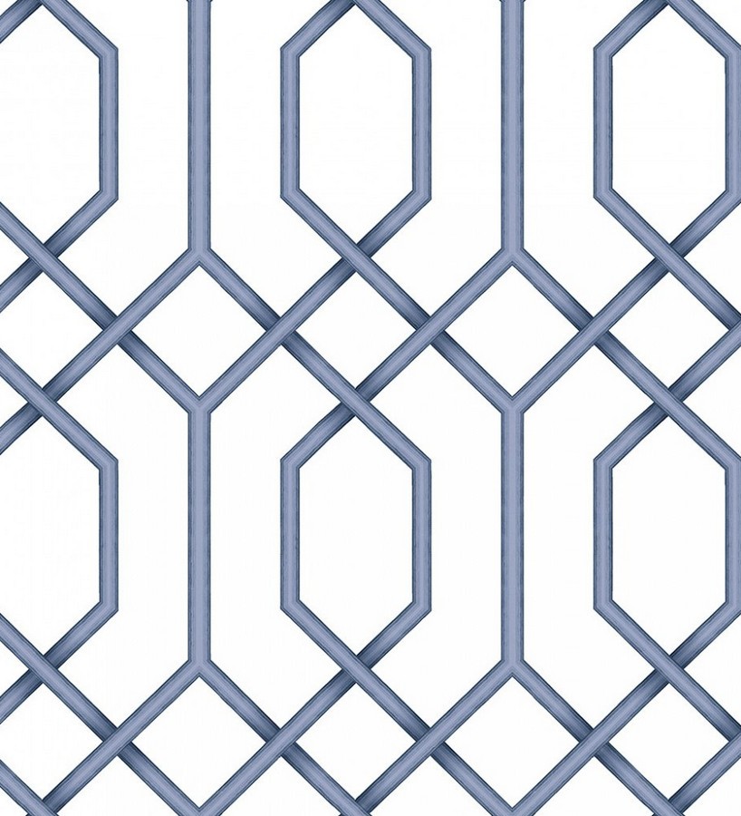 Papel pintado celosía azul geométrica estilo moderno Hexagon Modern 125835