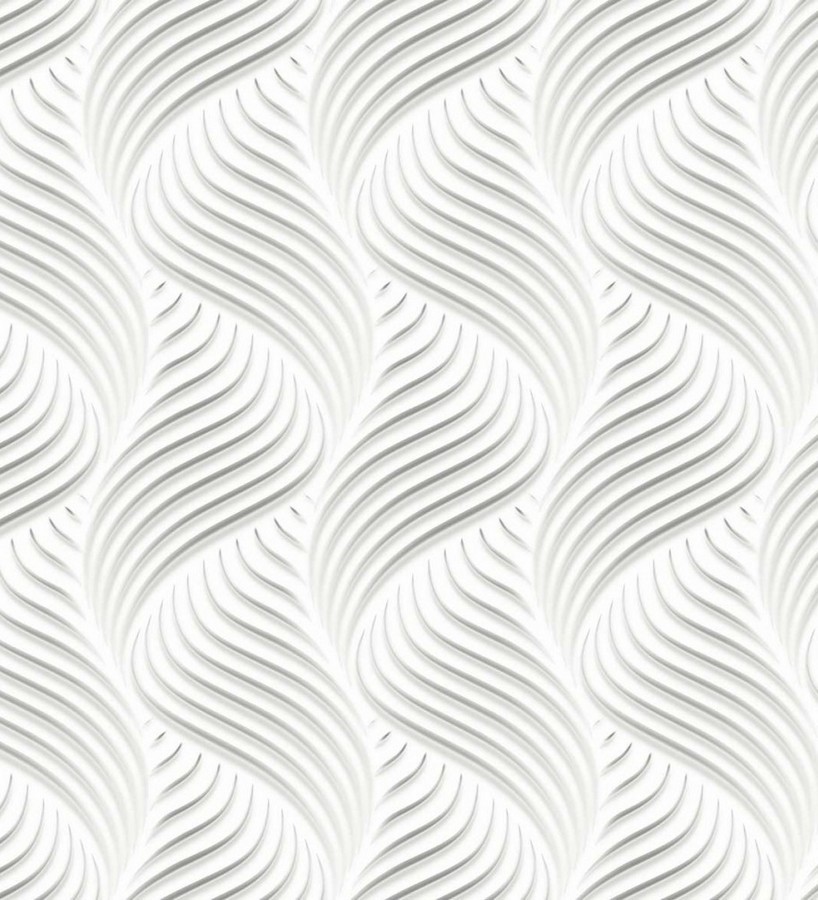 Papel pintado rayas blancas onduladas estilo moderno Modern Twister 125836