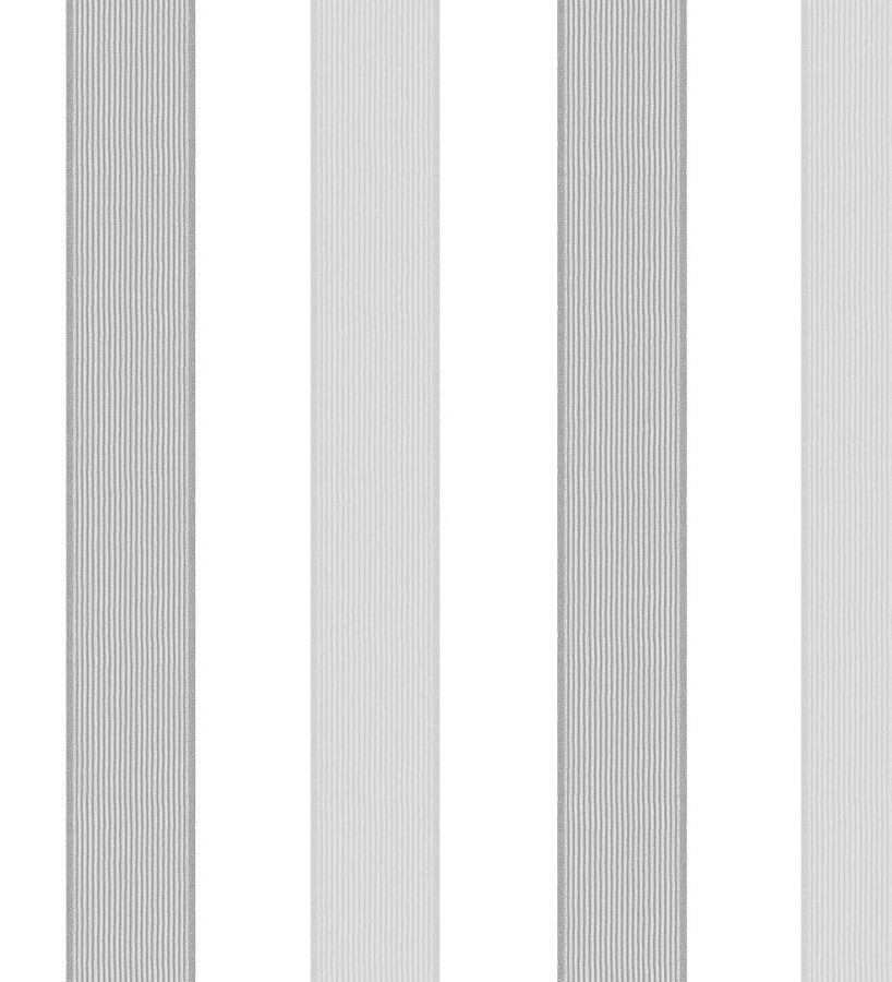 Papel pintado rayas modernas blanco y gris claro Raya Messina 125856