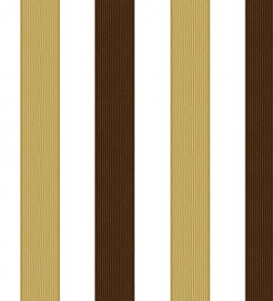 Papel pintado rayas modernas blanco, marrón y dorado Raya Messina 125860