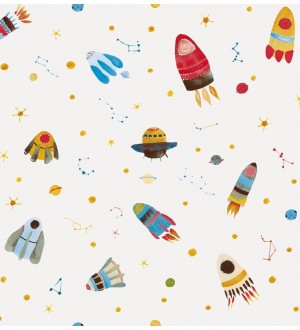 Papel pintado infantil cohetes espaciales Funny Rockets 125909