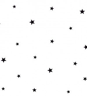 Papel pintado estrellas pequeñas negras y fondo blanco Mystery Stars 125926