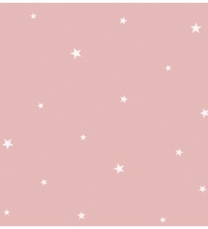 Papel pintado estrellas blancas pequeñas y fondo rosa Mystery Stars 125928