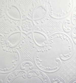 Papel pintado blanco repintable texturizado de alto relieve Dank Texture 123149