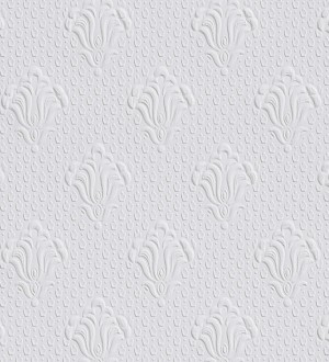 Papel pintado blanco repintable flor de lis texturizado de alto relieve Lis Texture 123160