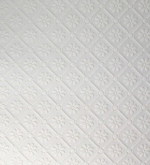 Papel pintado blanco de flores pequeñas repintable texturizado de alto relieve Angular Texture 123188