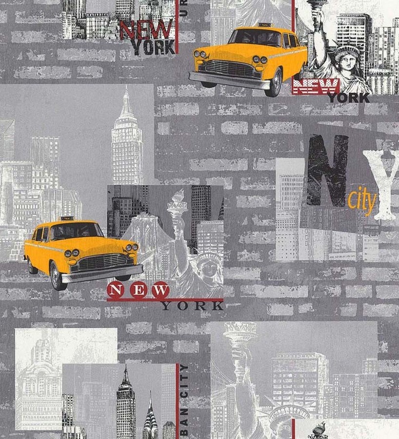 Papel pintado collage urbano símbolos de Nueva York Urban New York 123223