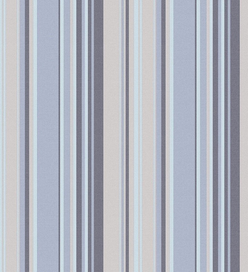 Papel pintado rayas desiguales tonos azules y grises Walter Stripes 124170
