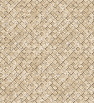Papel pintado rejilla metálica beige Orson Wall 124384