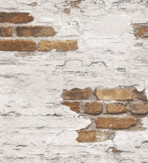 Papel pintado muro de ladrillo blanco desgastado Morris Street 124398