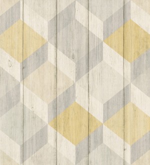Papel pintado cubos de colores 3D Porvoo Wood 125227